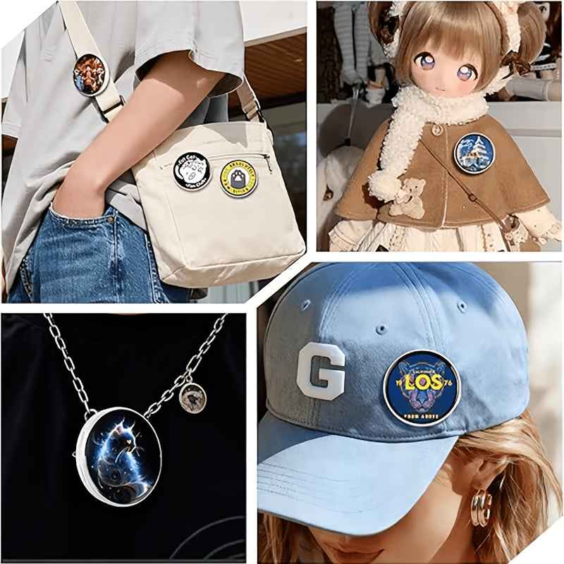 2026 New Electronic Badge with Display, Dynamic Touch, High Frame Rate, 600mAh Battery Life, 6.0 Bluetooth, USB Magnetic Charging, Anime Brooch & Digital Badge Compatible with Anime Fans to Wear On Occasions, Cosplay And Conc