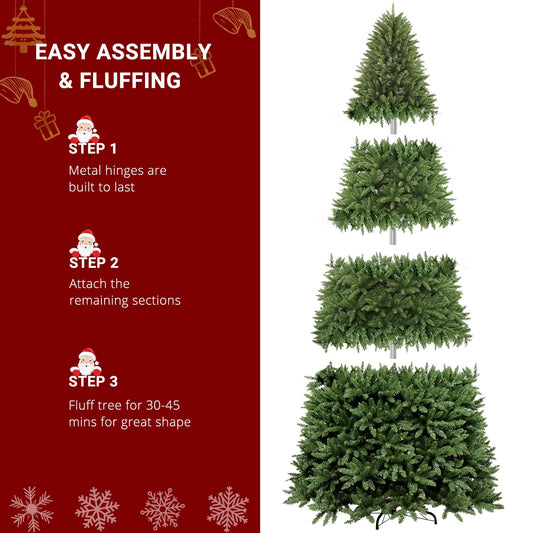 A 10-Foot Giant Pre-Lit Christmas Tree Featuring 5, 090 PVC Branches And a Sturdy Metal Stand, Perfect for Indoor Decoration. It Comes with 1, 200 Warm White Lights And 10 Colorful Modes, Suitable for Holiday Parties, Shops, SS69