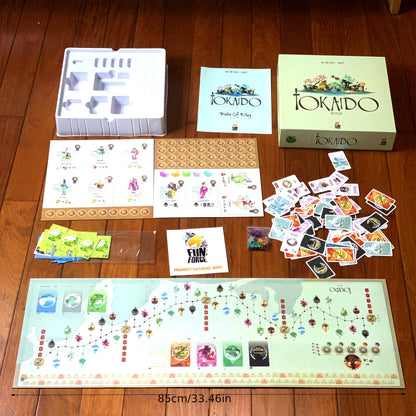 Story of Tokaido, large board game with a length of 33.46inch, easy to learn, tabletop games for family members' interaction, educational significance, couple's game, multiplayer game, friends gathering table game, hands-on a SS69 34.69 Japanese Style Hai Dao