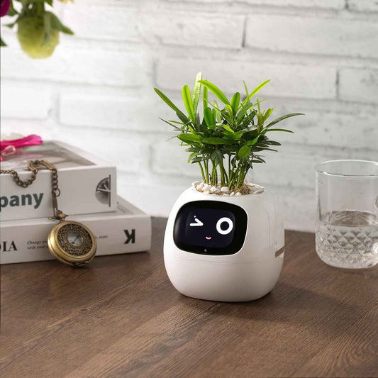 Cubidupi Smart Mini Planter Robot - Self-Watering Electronic Pet Plant Pot with Alerts, /Outdoor Plant Care, Cute Desktop Greenery Companion for Home, Office, Room - Low-Maintenance Gift (Compatible with Smart