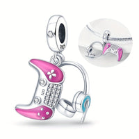 1pc Original 925 Sterling Silvery High Quality Charms Beads for Women Fits Original 3mm Bracelet Game Console Two-Piece Pendant Set Jewelry Gifts SS69 12.69 PAC313