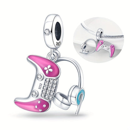 1pc Original 925 Sterling Silvery High Quality Charms Beads for Women Fits Original 3mm Bracelet Game Console Two-Piece Pendant Set Jewelry Gifts SS69 12.69 PAC313