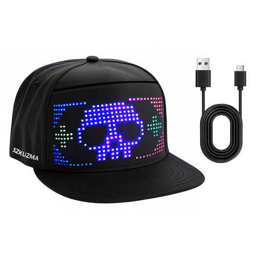 1 Programmable LED Display Hat, DIY Text Scrolling Information, APP Control, Multiple Patterns And Animations, Creative Hat, Adjustable Size, Suitable For Both Men And Women, Suitable For Gatherings And Carnivals, Halloween A SS69 23.69 1pc