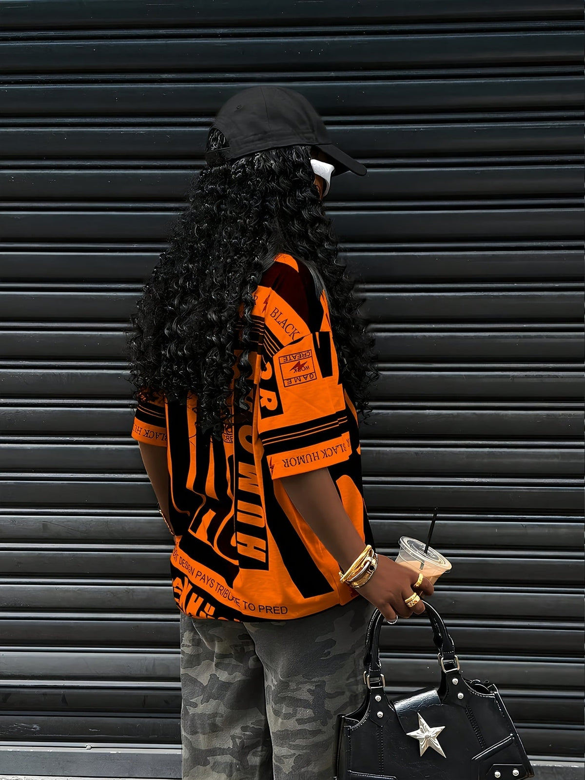 Women's Casual Letter Print T-Shirt - Olive Green with Black and White Text, Short Sleeve, Round Neck, Polyester, Machine Washable, Ideal for Casual Attire SS69