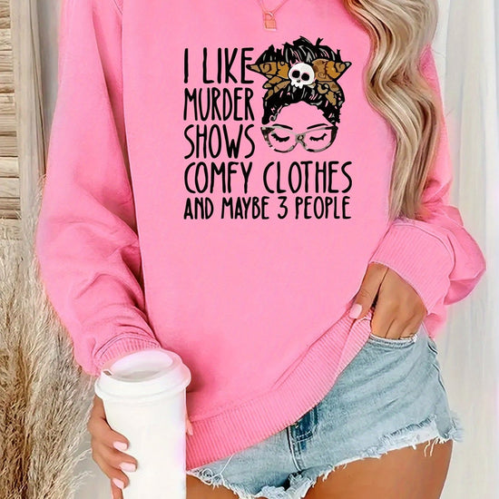 Women's Funny Murder Show Graphic Sweatshirt - Crime Drama TV Fan Apparel - Soft Polyester Pullover Sweater - Long Sleeve Round Neck Casual Sweater for Fall/Winter - Funny TV Show Outfit Gift for s & Women - Machine Washable SS69 20.69 Pink Color / XXL