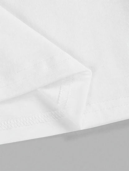 Little Devil Heart Print Crew Neck Crop T-shirt, Y2K Short Sleeve Top For Spring & Summer, Women'S Clothing - SS69