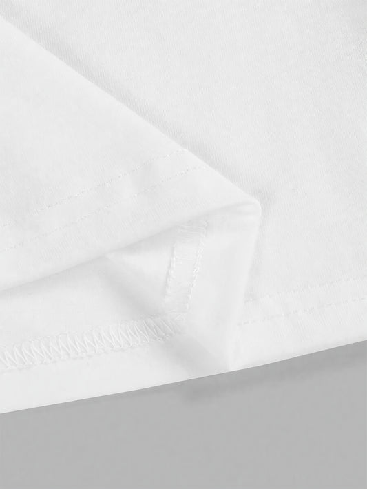 Little Devil Heart Print Crew Neck Crop T-shirt, Y2K Short Sleeve Top For Spring & Summer, Women'S Clothing - SS69