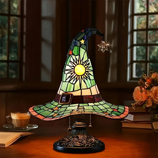 1pc of Gothic Witch Hat Lamp-Purple, Yellow or Pink, USB Powered Desktop Lighting with Switch, No Battery Required-Suitable for Halloween Decoration, Magic Party, Bedroom, Haunted House-Witch Hat Night Light SS69