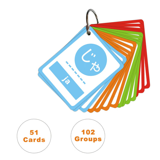 Japanese Hiragana Cards, Katakana, Kanji, Vocabulary, Flashcards for Japanese Language Beginners, Hiragana Portable Memory and Reading Cards for Self-Taught Japanese Beginners with Zero-base SS69