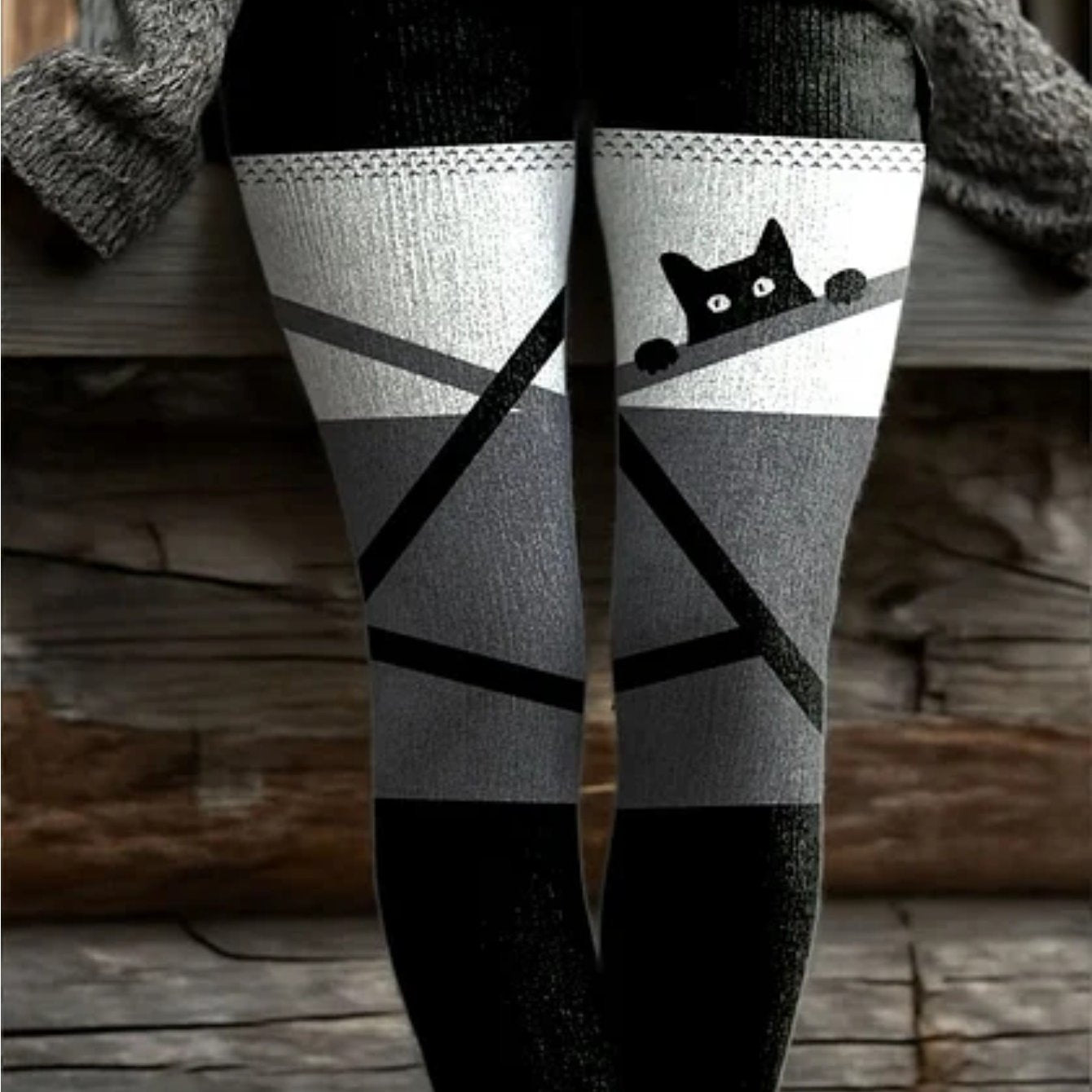 1 Pair Gothic Bat Print Leggings - Black & Purple Striped Asymmetrical Pants with Bat Wing Design, Retro Stretch Tights for &, Limited Edition Winter Warmth, Halloween Costume & Themed Party Outfit (Machine Washable) SS69 16.69 Mixed Color / XXL