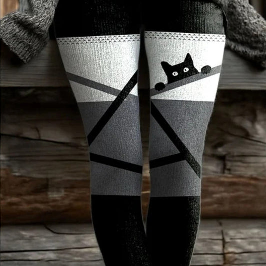 1 Pair Gothic Bat Print Leggings - Black & Purple Striped Asymmetrical Pants with Bat Wing Design, Retro Stretch Tights for &, Limited Edition Winter Warmth, Halloween Costume & Themed Party Outfit (Machine Washable) SS69 16.69 Mixed Color / XXL