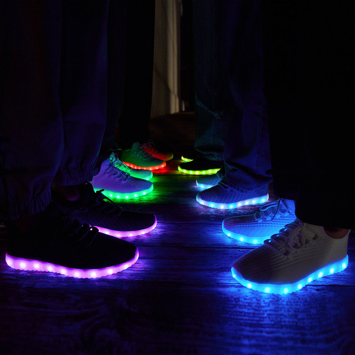 ALCUBIEREE Women'S Neon Glow-in-the-Dark Sneakers with USB Rechargeable Battery & LED Lights - Low-Top Breathable Sneakers with Lace-Up Closure, Festival Footwear, Trendy Footwear, Comfortable Fit, Lightweight Footwear, Fashi