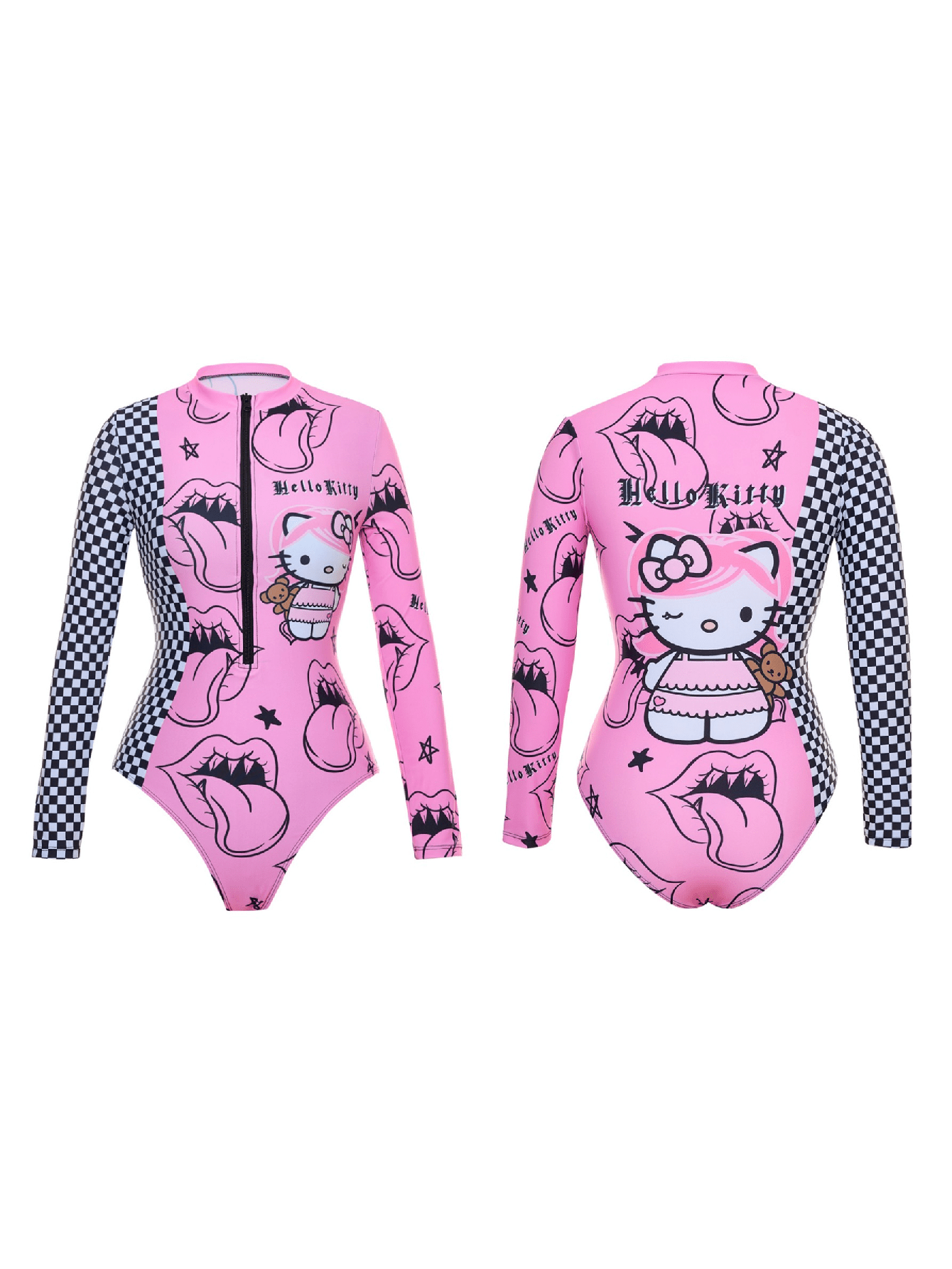 [Cute Cartoon Bikini] Sanrio Cute Cartoon 1pc/a set Gir Bikini - Small Breast Gathers Beach Vacation Style SS69