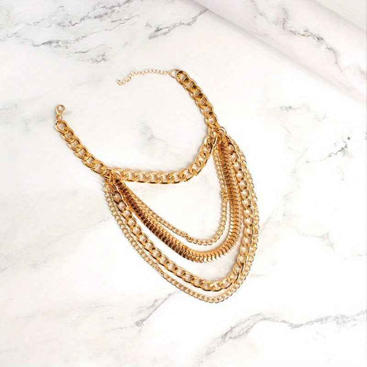 Gothic Punk Platform High Heels with Multi-Layer Chain Tassel Ankle Strap - Black & Chunky Heels, Year-Round Wearable Statement for Parties, Valentine's Day, Everyday (Durable Chain Foot Accessories)