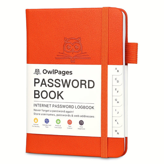 [Secure Password Book] Hardcover Password Book With Alphabetical Tabs | Password Keeper Notebooks For Seniors, Internet Password Logbook Journal, Address Organizer For Computer & Website Logins, Pocket Size SS69