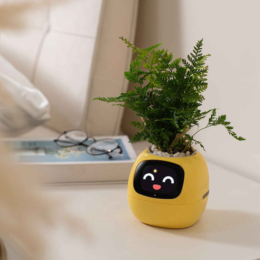 Cubidupi Smart Mini Planter Robot - Self-Watering Electronic Pet Plant Pot with Alerts, /Outdoor Plant Care, Cute Desktop Greenery Companion for Home, Office, Room - Low-Maintenance Gift (Compatible with Smart