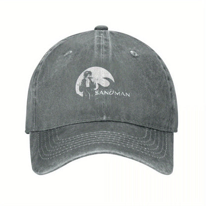 2025 NEW The Sandman Morpheus Baseball Cap - Black Polyester, Distressed Look, Adjustable Strap, Ideal for Golf & Beach Outings, Beach Bag Hat|Vintage Baseball Cap|Distressed Look Hat SS69 21.69 Gray