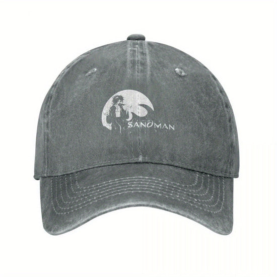 2025 NEW The Sandman Morpheus Baseball Cap - Black Polyester, Distressed Look, Adjustable Strap, Ideal for Golf & Beach Outings, Beach Bag Hat|Vintage Baseball Cap|Distressed Look Hat SS69 21.69 Gray