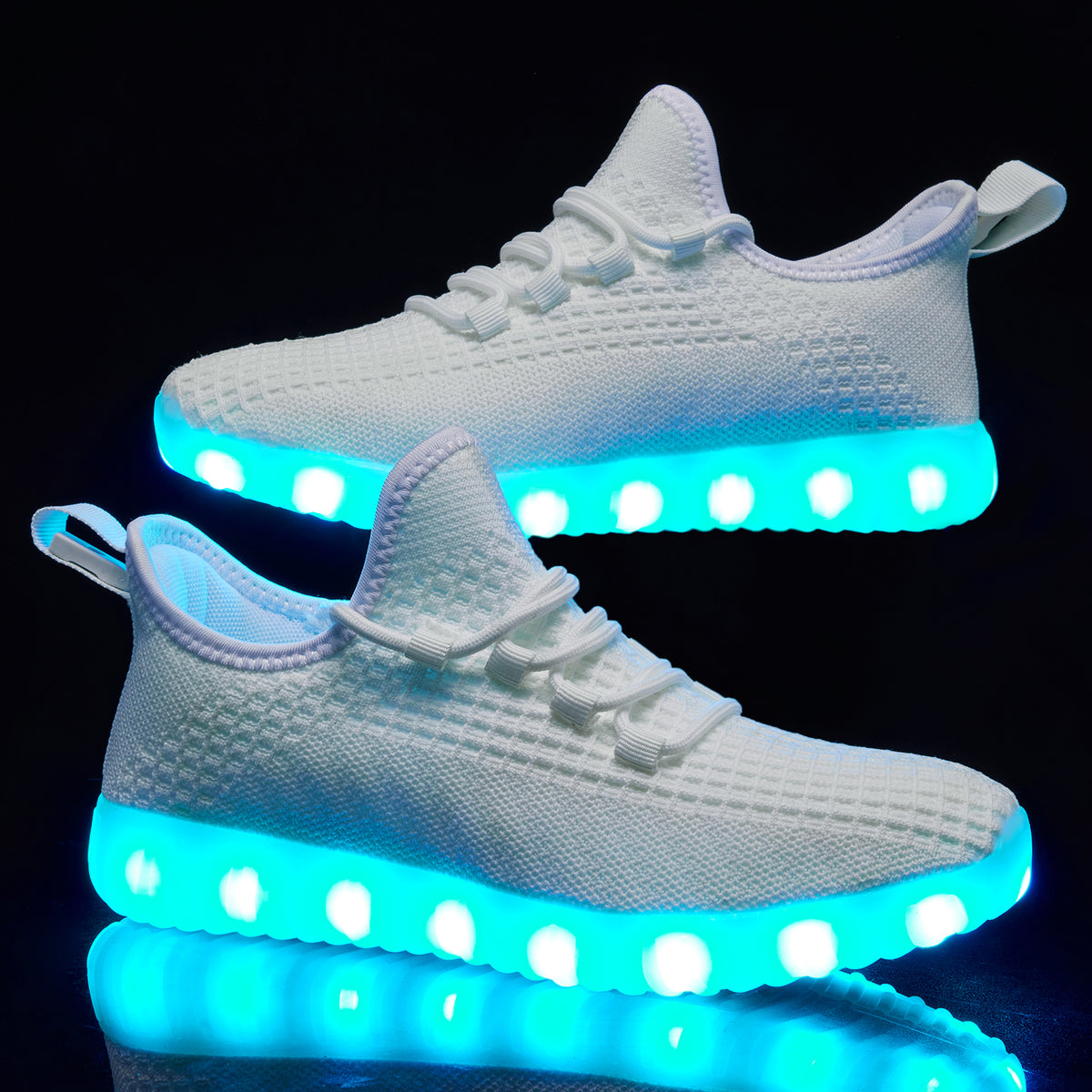 ALCUBIEREE Women'S Neon Glow-in-the-Dark Sneakers with USB Rechargeable Battery & LED Lights - Low-Top Breathable Sneakers with Lace-Up Closure, Festival Footwear, Trendy Footwear, Comfortable Fit, Lightweight Footwear, Fashi