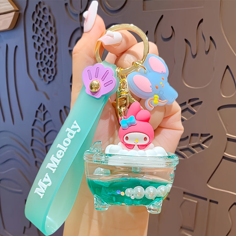 Genuine Sanrio Hello Kitty Resin Anime Doll Moon Keychain - Keychain & Keychain for Car Keys, Gifts for Bag Decorations, Daily Use, Collectibles, Fashion Accessories [] SS69 9.69 Genuine Sanrio Four Stars - Green Hello Kitty