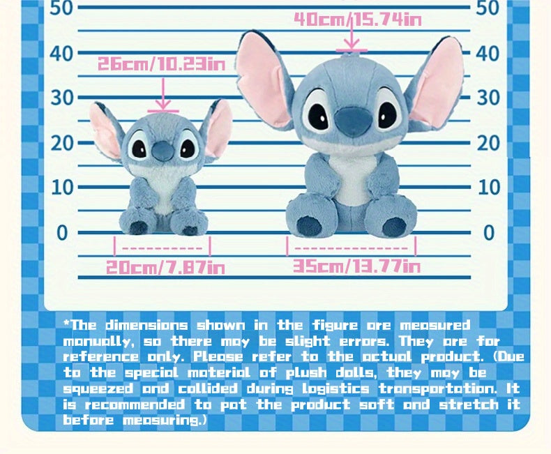 Miniso Disney Stitch Sitting Doll Plush Doll Disney Basic Series Medium Sitting Doll Kawaii Home Bedroom Sofa Accessories Collectible Dolls Gift Ornament Party Favors