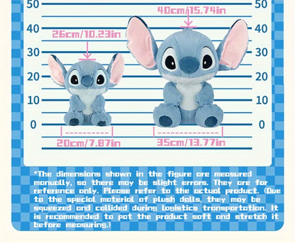 Miniso Disney Stitch Sitting Doll Plush Doll Disney Basic Series Medium Sitting Doll Kawaii Home Bedroom Sofa Accessories Collectible Dolls Gift Ornament Party Favors