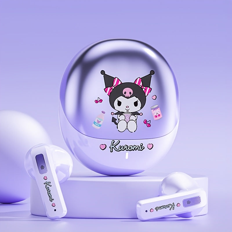 [Cute Kuromi Headphones] Sanrio Melody Kuromi Big Eared Dog Wireless Headphones - 3 Different Styles Available Cute Design with Battery Display Game Earplugs Unique Style Convenient for Carrying Smart Calls Suitable for Daily - SS69