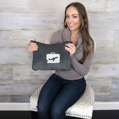 Travel Blanket and Pillow - Ultra-Soft, Compact & Lightweight, 65x40 Inches, with Carry Case, Luggage Sleeve & Backpack Clip for Airplane Comfort