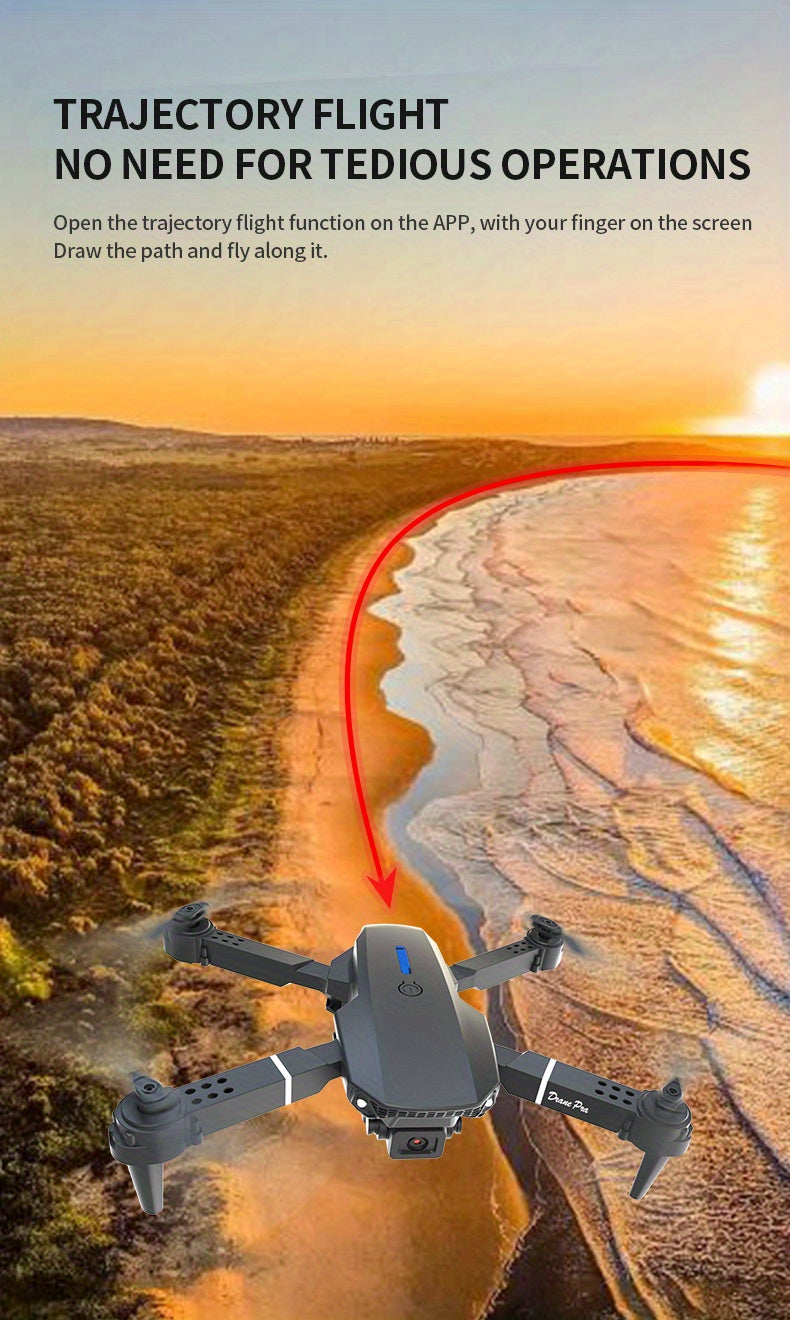 E88 Pro Version 2025 HD Dual Camera Drone with Screen Control - No Cellphone Required, One-Key Takeoff, Wi-Fi App Control, USB Charging, Durable & Reliable, Ideal for Beginners, Perfect Gift for Outdoor Camping and Vloggin SS69