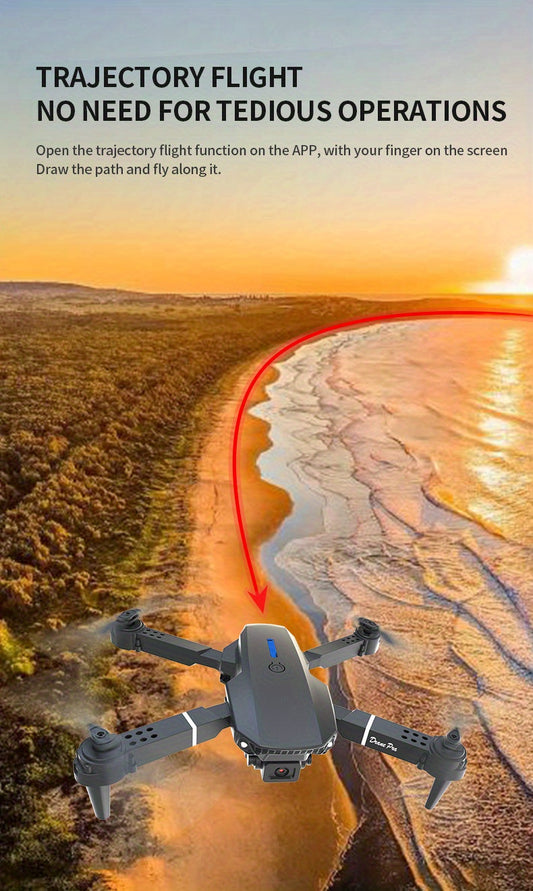 E88 Pro Version 2025 HD Dual Camera Drone with Screen Control - No Cellphone Required, One-Key Takeoff, Wi-Fi App Control, USB Charging, Durable & Reliable, Ideal for Beginners, Perfect Gift for Outdoor Camping and Vloggin SS69