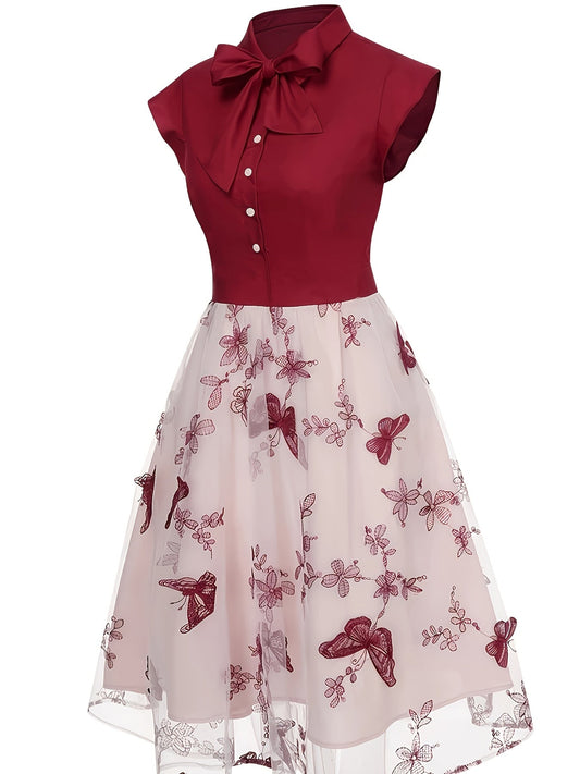 Black 1950s Butterfly Patchwork Classic Clothing SS69