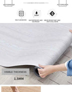 40cm Self-Adhesive Wood Grain Sticker Peel And Stick Wallpaper Waterproof Anti-Slip Floor Sticker Living Room Bedroom House Reno