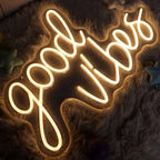 U.S. Warehouse Good Vibes Neon Strip Light Sign for Wall Decor Bedroom Decor Event Party Wedding Birthday Decoration