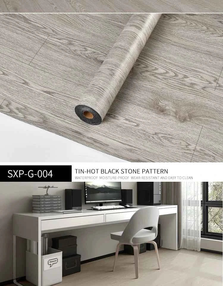 40cm Self-Adhesive Wood Grain Sticker Peel And Stick Wallpaper Waterproof Anti-Slip Floor Sticker Living Room Bedroom House Reno