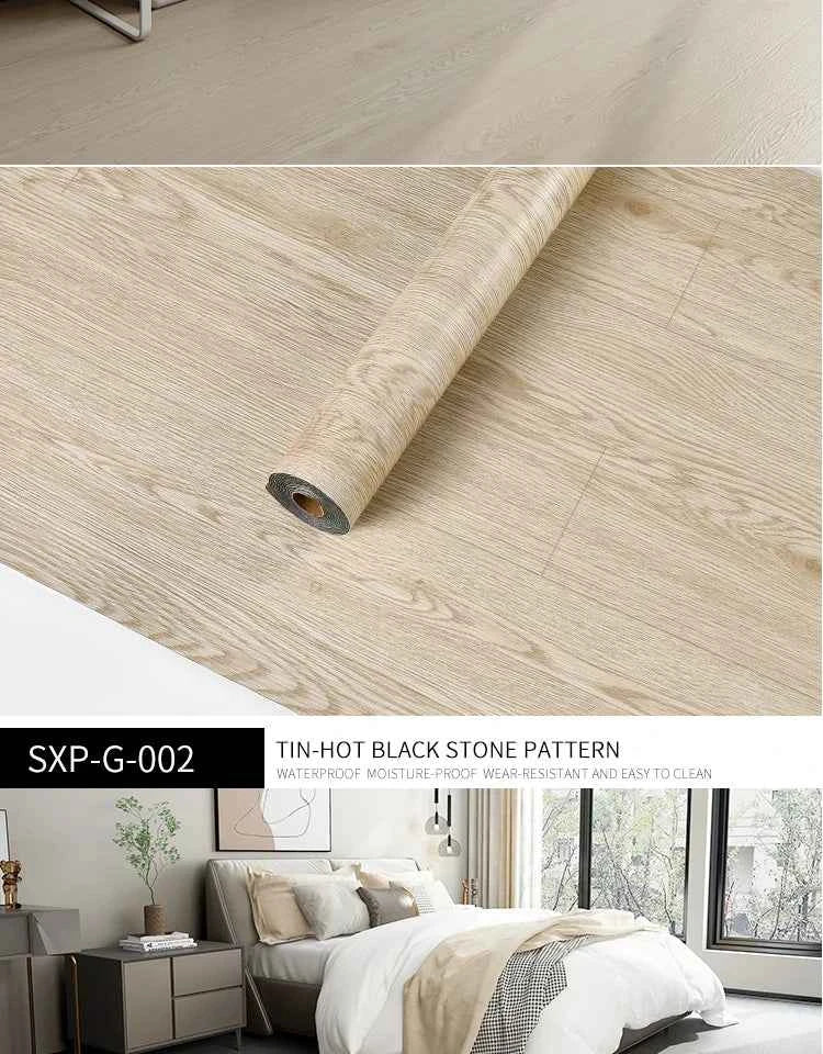 40cm Self-Adhesive Wood Grain Sticker Peel And Stick Wallpaper Waterproof Anti-Slip Floor Sticker Living Room Bedroom House Reno