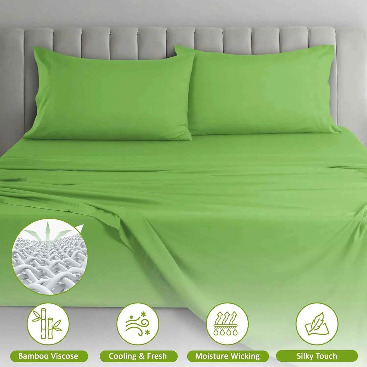 LUX Décor Bamboo Viscose Sheet Sets - Organic 35% Viscose derived from Bamboo Rayon Blend with 65% Polyester - Breathable & Soft