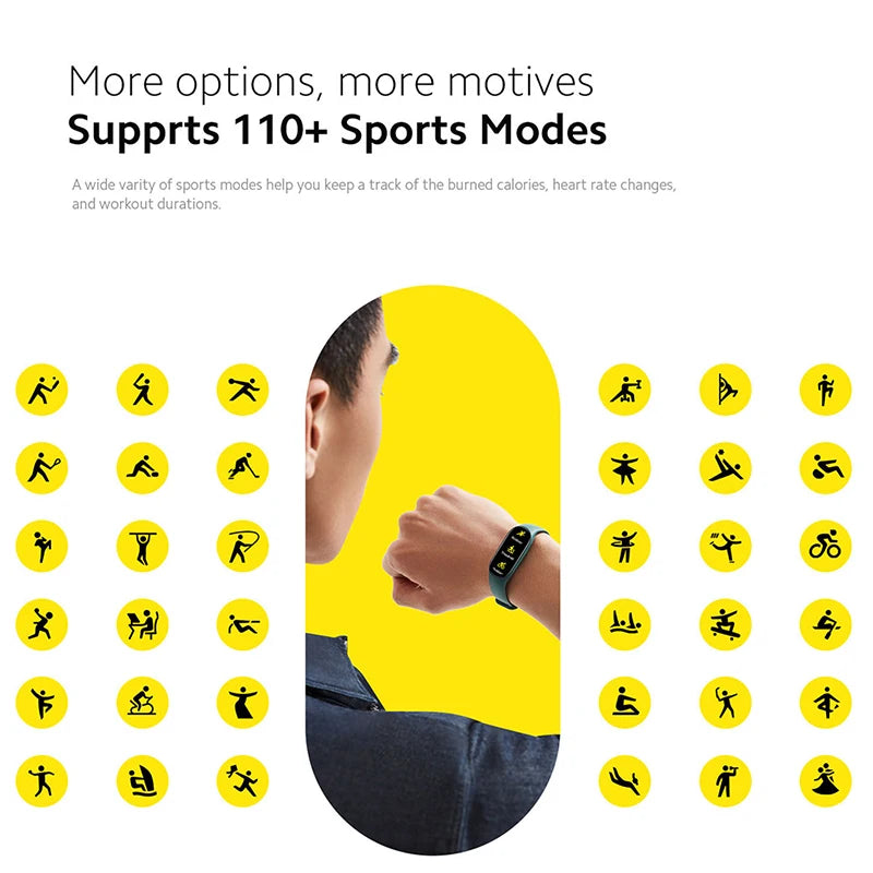 Xiaomi Mi Band 7 Smart Fitness Tracker, 1.62" AMOLED Display, 110+ Sport Modes