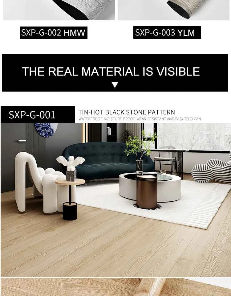 40cm Self-Adhesive Wood Grain Sticker Peel And Stick Wallpaper Waterproof Anti-Slip Floor Sticker Living Room Bedroom House Reno
