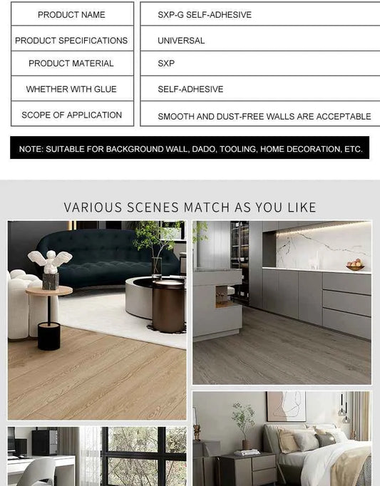 40cm Self-Adhesive Wood Grain Sticker Peel And Stick Wallpaper Waterproof Anti-Slip Floor Sticker Living Room Bedroom House Reno