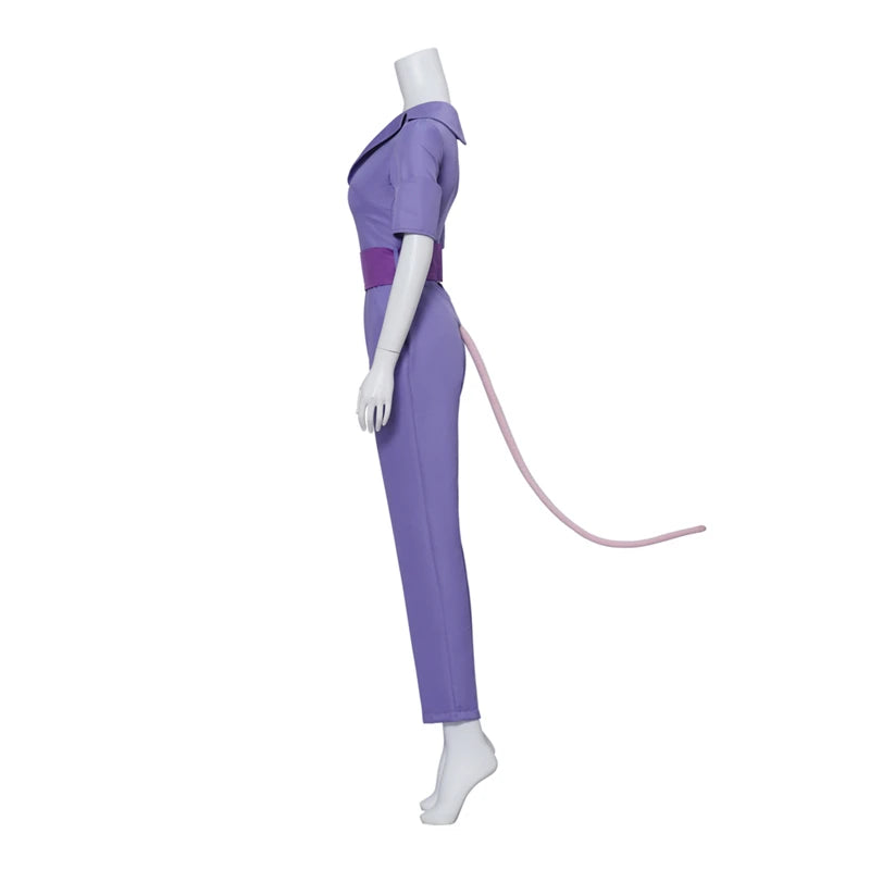 Chip Dale Animation Gadget Hackwrench Cosplay Blue-Magenta Bodysuit with Purple Belt Women's Costume Casual Jumpsuit SS69