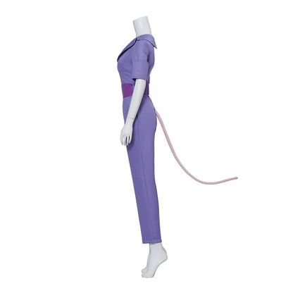 Chip Dale Animation Gadget Hackwrench Cosplay Blue-Magenta Bodysuit with Purple Belt Women's Costume Casual Jumpsuit SS69