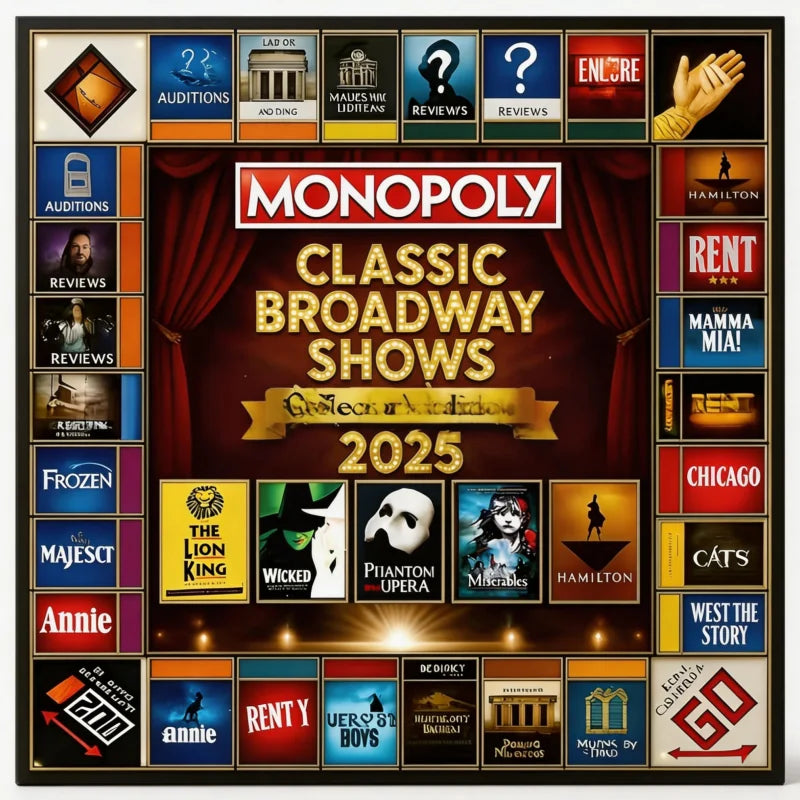 Broadway Thrilling Board Game, Musical Themed Tabletop Game, Broadway Show Themed Gift, Board Game for Halloween & Christmas Family Gatherings
