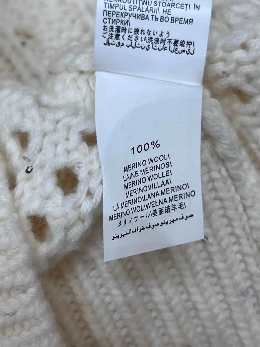 Casual merino wool sequined turtleneck collar pullover