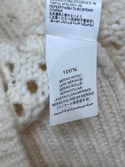 Casual merino wool sequined turtleneck collar pullover