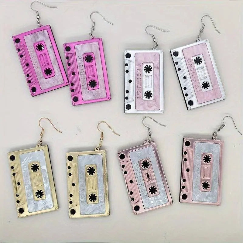 Acrylic Tape Drop Earrings Y2K Retro Style Ear Jewelry For Women Party Accessories - SS69
