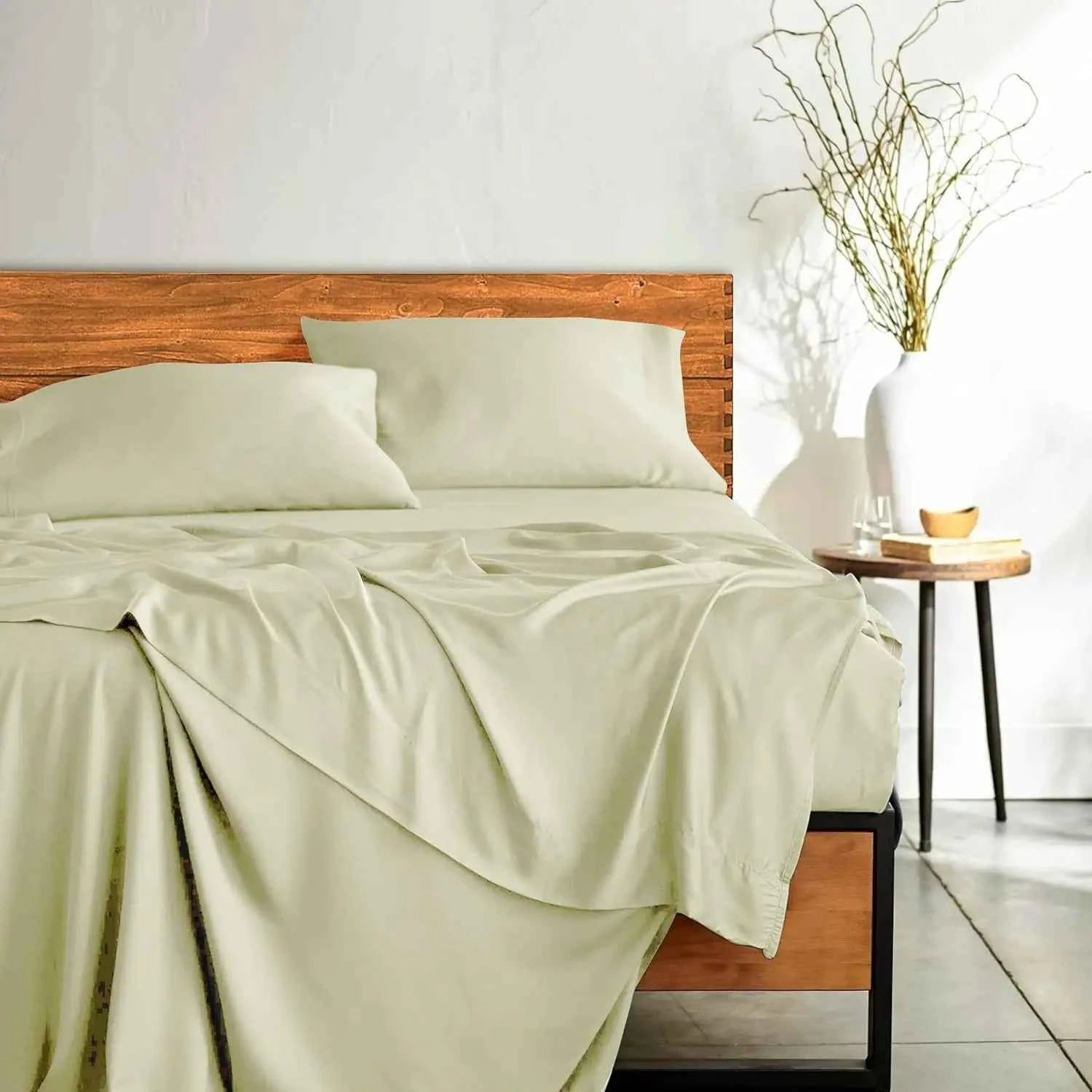 LUX Décor Bamboo Viscose Sheet Sets - Organic 35% Viscose derived from Bamboo Rayon Blend with 65% Polyester - Breathable & Soft