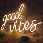 U.S. Warehouse Good Vibes Neon Strip Light Sign for Wall Decor Bedroom Decor Event Party Wedding Birthday Decoration