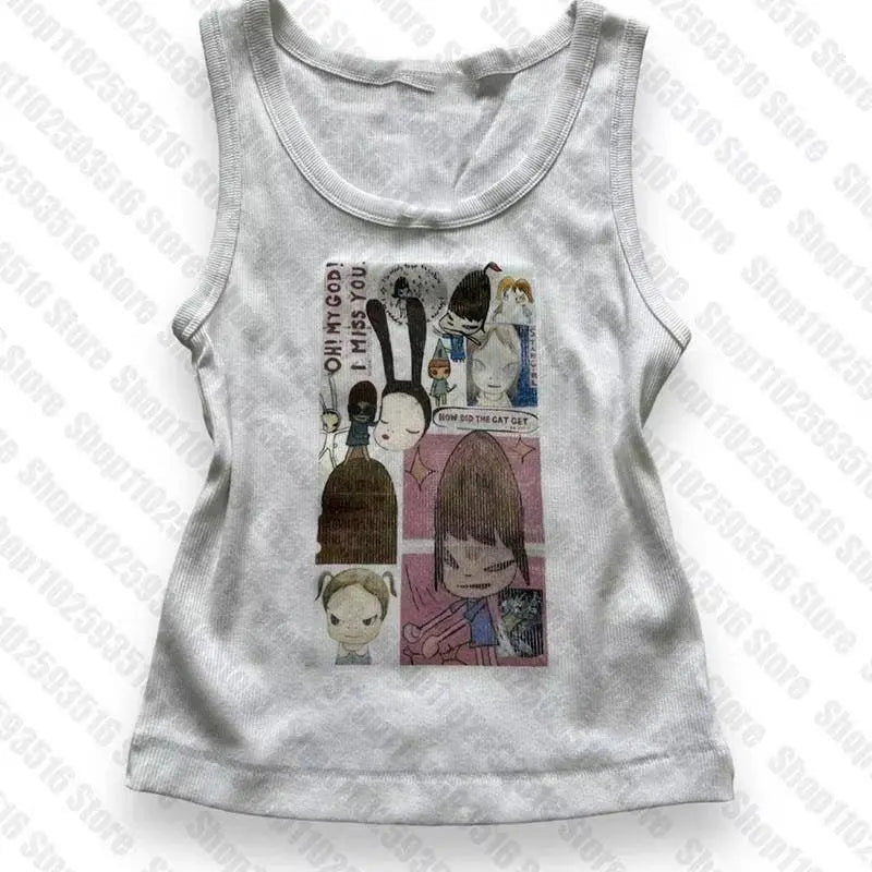 Aesthetic Letter Tank Top Y2K Harajuku Streetwear - SS69