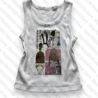 Aesthetic Letter Tank Top Y2K Harajuku Streetwear - SS69