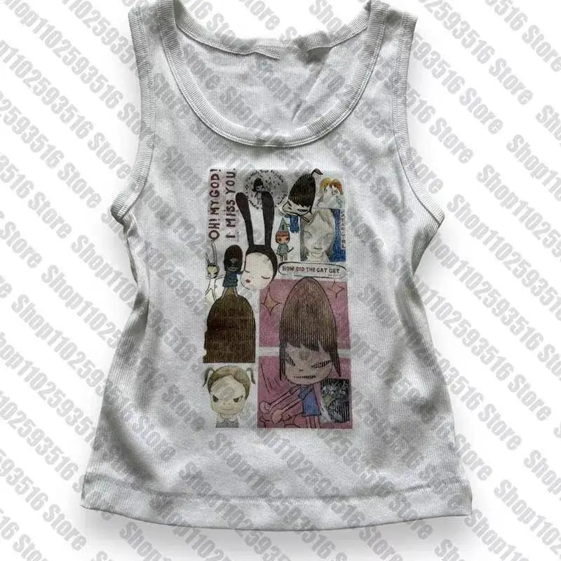 Aesthetic Letter Tank Top Y2K Harajuku Streetwear - SS69